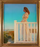 Peter Taylor Quidley, On the Balcony, Chatham, oil on canvas