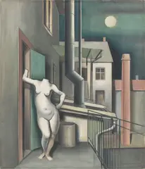 Rudolf Dischinger, Hinterhaus-Balkon, 1935, Öl auf Leinwand