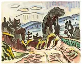 Taunuslandschaft by Karl Schmidt-Rottluff, 1948, Aquarell und Tuschpinsel auf Velin, sold Dec 2020