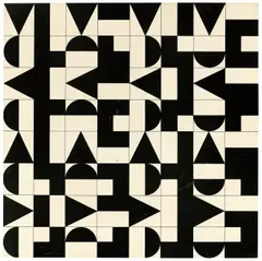 Jan Kubíček, Permutation-System, 1975, Acryl auf Holz
