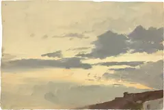 Wolkenstudie (beidseitig) by Deutsch, um 1860, Öl auf Papier, sold Nov 2019