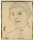 Paula Modersohn-Becker, Selbstbildnis, 1904, Kohle auf Bütten