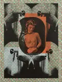 Sigmar Polke, Sauberes Auto – Gute Laune, 2002, Serigrafie auf bedrucktem Stoff auf Leinwand aufgezogen