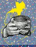 S.H. – oder wann zählen die Punkte? by Sigmar Polke, 2002, Farbserigrafie und Lack auf bedrucktem Stoff, sold Dec 2017