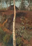 Otto Modersohn, Landschaft mit Birkenstamm