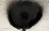 Otto Piene, Intransigent Black, 1984, Feuergouache auf Karton