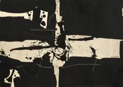 Manolo Millares, Ohne Titel, 1955, Öl auf leichtem Karton