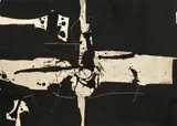 Manolo Millares, Ohne Titel, 1955, Öl auf leichtem Karton