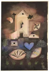 Hans Reichel, Das versunkene Haus, 1929, Aquarell und Deckweiß auf Bütten, auf leichten Karton aufgezogen