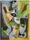 Ernst Wilhelm Nay, Helena I, 1948, Gouache über Bleistift auf festem, genarbtem Papier