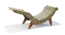 Klaus Grabe, Chaise lounge, c. 1940, Laminated-pine, webbing