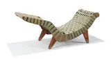 Klaus Grabe, Chaise lounge, c. 1940, Laminated-pine, webbing