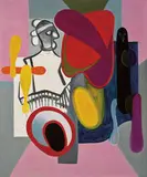 Yehoshua Kovarsky, Chief Black Raven, 1964, Oil on canvas