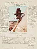 William T. Wiley, Untitled (Lil' Declaration of Independence at Christmas), 1977, Color lithograph