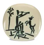 Flute Player and Goat by Pablo Picasso, 1956, White earthenware clay with glaze, sold May 2012