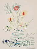 Fleurs (for UCLA) by Pablo Picasso, 1961, Color lithograph on Arches, sold May 2012