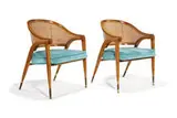 Edward Wormley, Pair of Cane-Back chairs, 1954, Dunbar