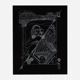 Man Ray, La Dame de trèfle (aka. Queen of Clubs), 1970, etching and pochoir in white ink on black paper
