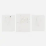 Joseph Beuys, three works from Zeichnungen zu: da Vincis Codices Madrid, 1975, grano-lithograph