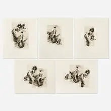 Eric Fischl, DOG, BOY, WOMAN/ A Suite of Five Images, 1992, solar plate etching