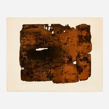 Eau-forte No. 17 by Pierre Soulages, 1961, aquatint in colors on Arches, sold Jun 2021