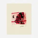 Henry Moore, Black Figure on Pink Background, lithograph in three colors on Japon Nacré paper