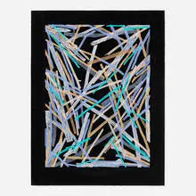 Untitled #5 by Charles Arnoldi, 1983, woodcut in colors, sold Jun 2021