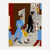 Jacob Lawrence, People in Other Rooms (Harlem Street Scene), 1975, screenprint in colors