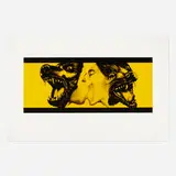 Robert Longo, Strong in Love (Yellow), 1989-91, black and white photo etching with aquatint and yellow roll