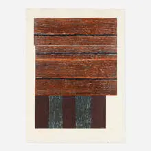 Standing 2 by Sean Scully, 1986, woodcut on handmade Okawara, sold Jun 2021