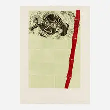 Susan Rothenberg, Red Bamboo, 1991, woodcut on handmade Japanese paper