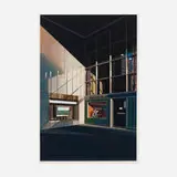 Richard Estes, 4 1/2 % Interest (from Urban Landscapes No. 2), 1979, screenprint in colors on Fabriano Cottone