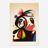 Joan Miró, L'Aigrette Rouge, 1976, carborundum etching and aquatint in colors on Arches