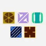 Nobumitsu Fukui, Five works, 1970, screenprint in colors