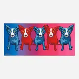 She Loves Me, She Loves Me Not, She Loves Me by George Rodrigue, 2001, screenprint in colors, sold Jun 2021