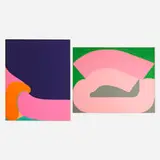 Sven Lukin, Untitled (two works from Portfolio #1), 1969, screenprint in colors