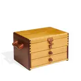 Studio Craft, jewelry box with hinged top and two drawers