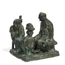 Matt Freedman, People Watching (maquette) with framed photograph of People Watching, 1987 (in situ)