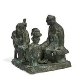 Matt Freedman, People Watching (maquette) with framed photograph of People Watching, 1987 (in situ)
