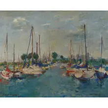 Anthony J. Cooper, Boats at Rest (Belmont Harbor, Chicago, Illinois), 1982