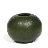 Grueby Faience Company, squat spherical earthenware vase