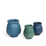 Newcomb College Pottery, hand-thrown earthenware miniature glaze test vases, three
