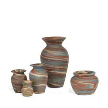 Niloak Pottery, group of Mission Swirl vases, five