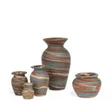 Niloak Pottery, group of Mission Swirl vases, five