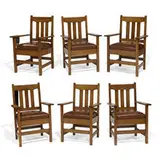 Stickley Brothers, set of armchairs, #675 1/2, six