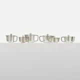 Gio Ponti, teapots, set of six, 1936, nickel silver