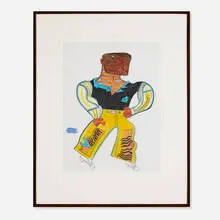 untitled by Karl Wirsum, c. 1980, graphite and colored pencil on paper, sold Apr 2013