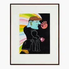 untitled by Karl Wirsum, c. 1980, graphite and colored pencil on paper, sold Apr 2013