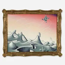 Kenny Scharf, Softscape, 1999, oil on canvas in artist's frame