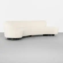 Vladimir Kagan, sofa, c. 2000, upholstery, walnut